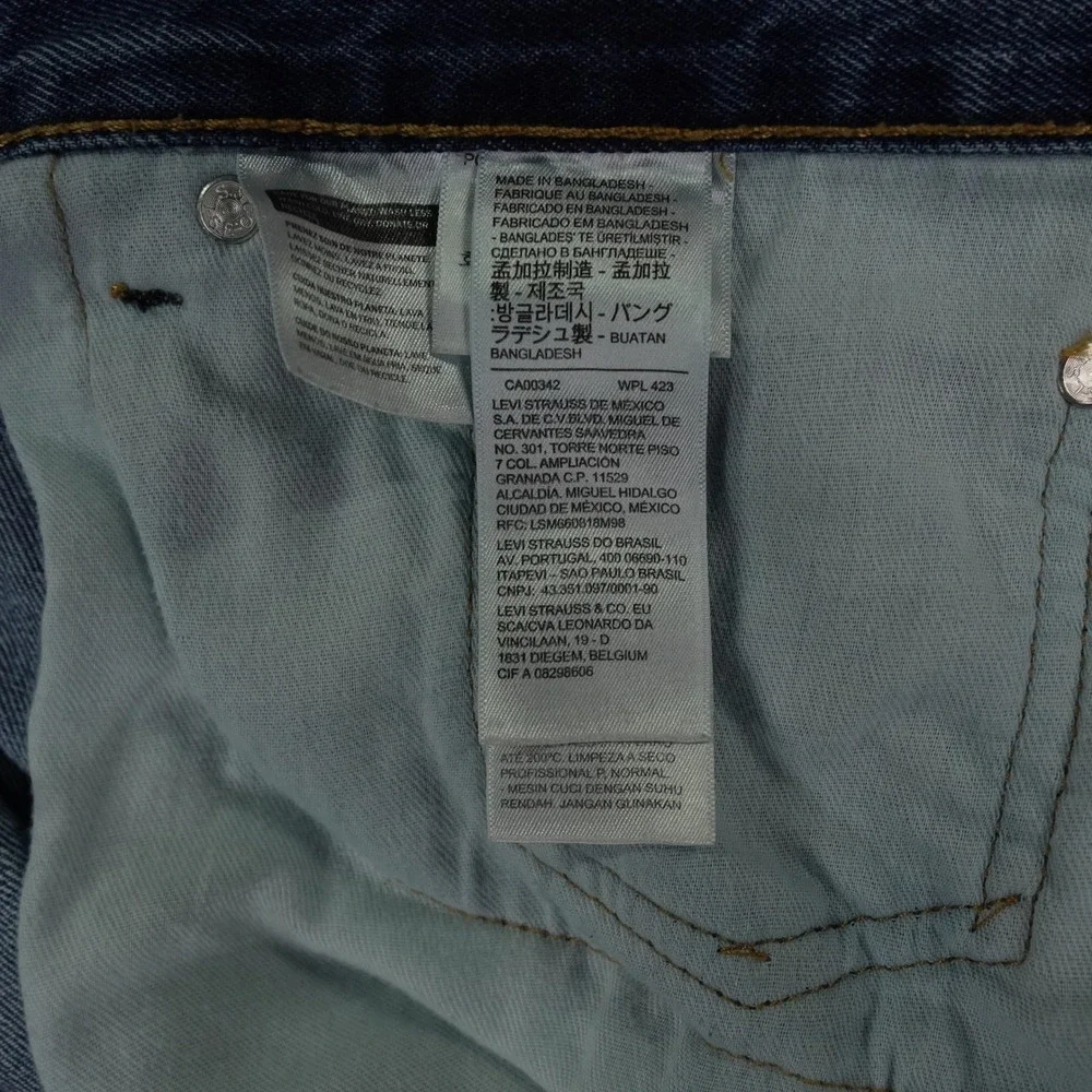 Levis‎ 505 Regular Fit Jeans Mens 42x32 Blue Straight Leg Denim